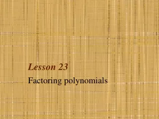 Lesson 23