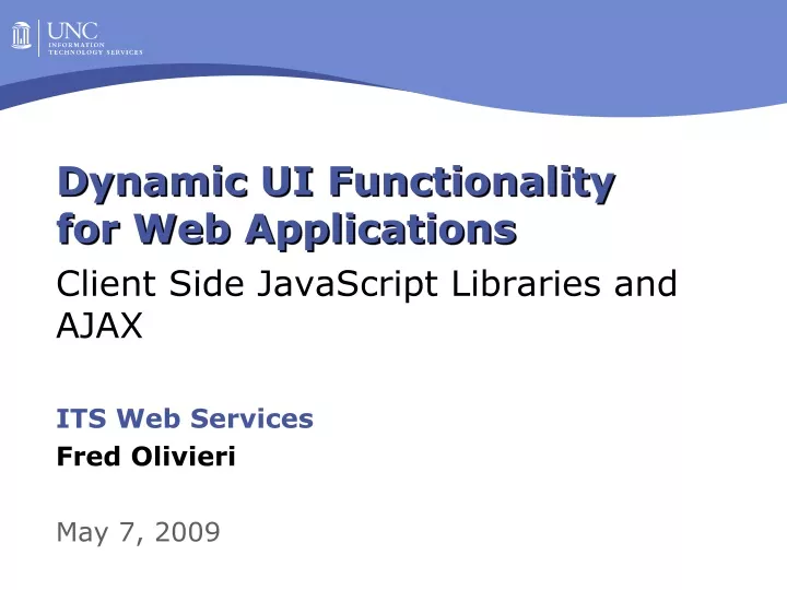 dynamic ui functionality for web applications