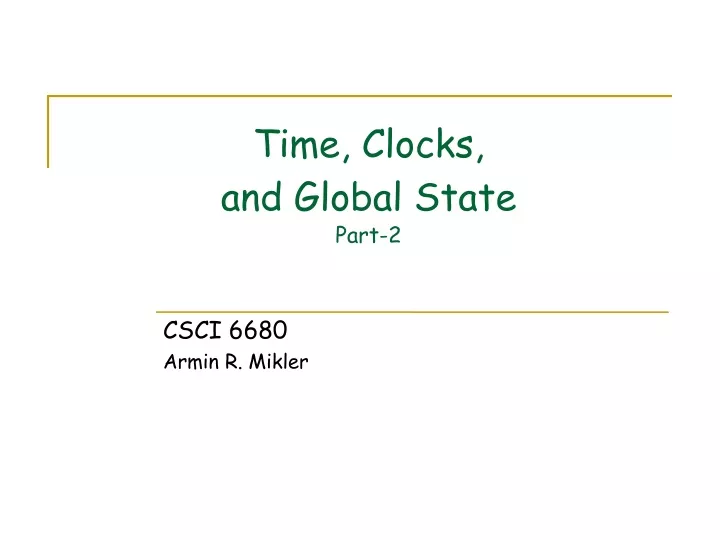 time clocks and global state part 2