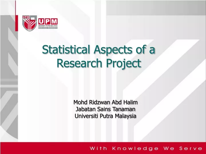 statistical aspects of a research project