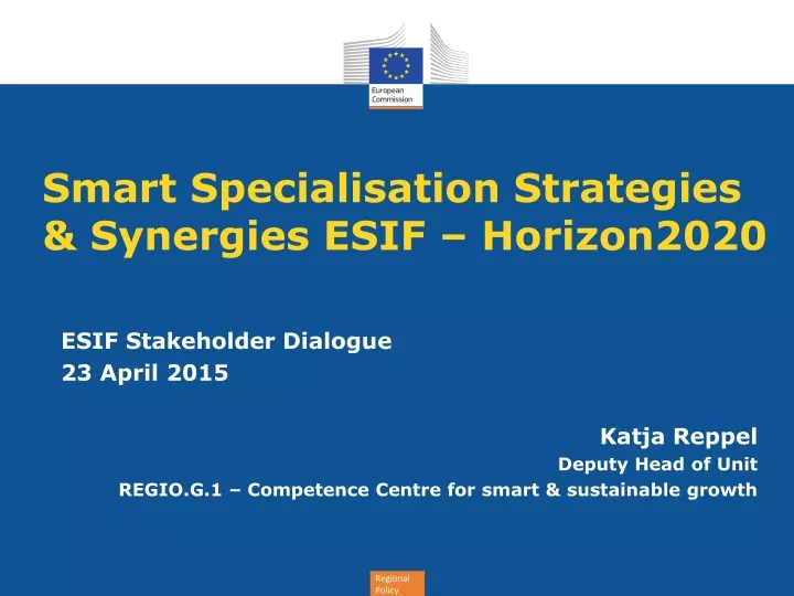 smart specialisation strategies synergies esif horizon2020