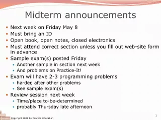 Midterm announcements