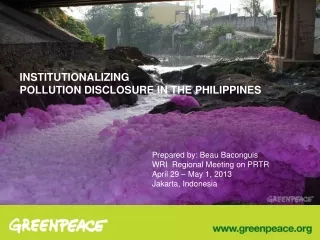 INSTITUTIONALIZING  POLLUTION DISCLOSURE IN THE PHILIPPINES