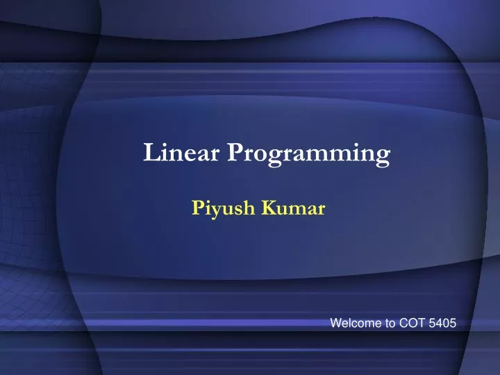 linear programming