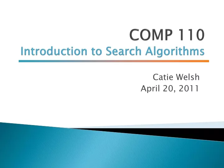 comp 110 introduction to search algorithms