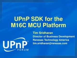 UPnP SDK for the M16C MCU Platform
