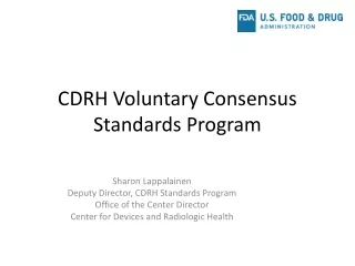 CDRH Voluntary Consensus Standards Program