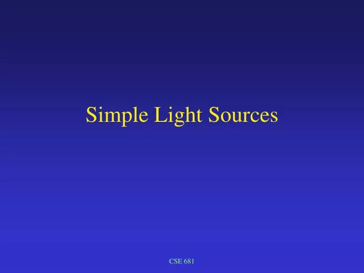 simple light sources