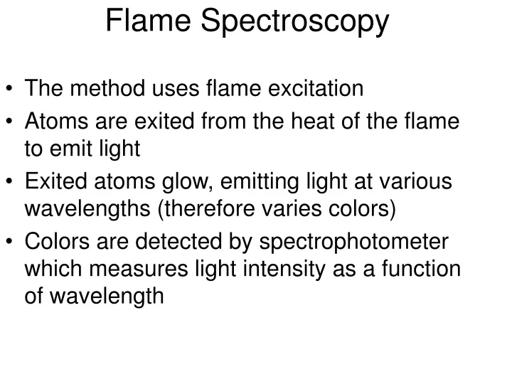 flame spectroscopy