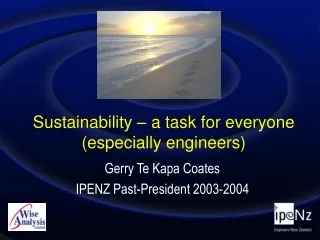Sustainability  –  a task for everyone (especially engineers)