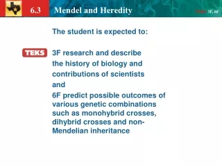 The student is expected to: 3F research and describe the history of biology and