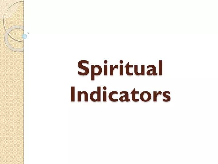 spiritual indicators