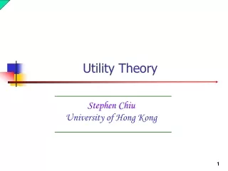Stephen Chiu University of Hong Kong