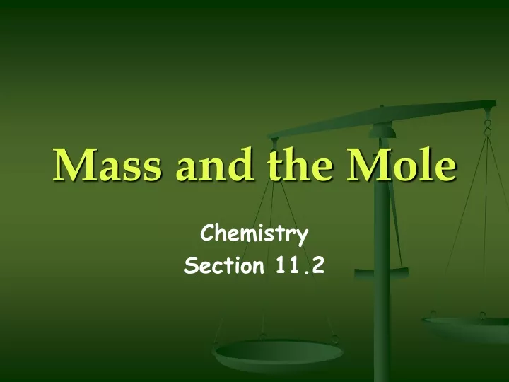mass and the mole