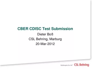 CBER CDISC Test Submission