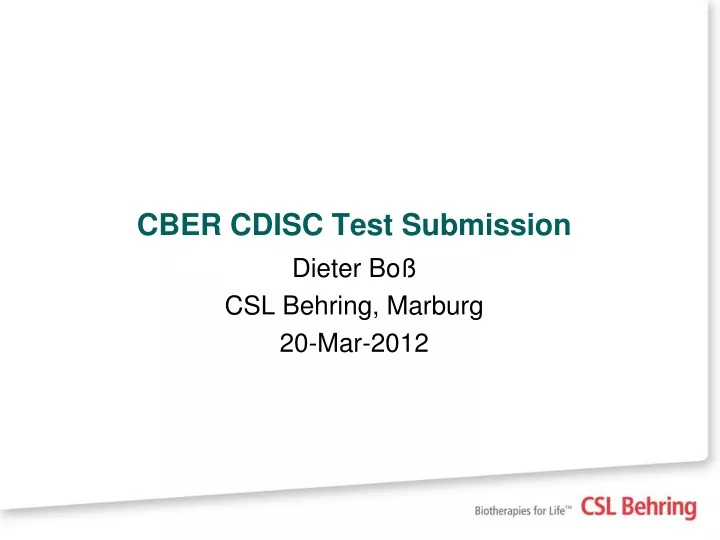 cber cdisc test submission