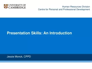 Presentation Skills: An Introduction