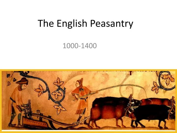 the english peasantry