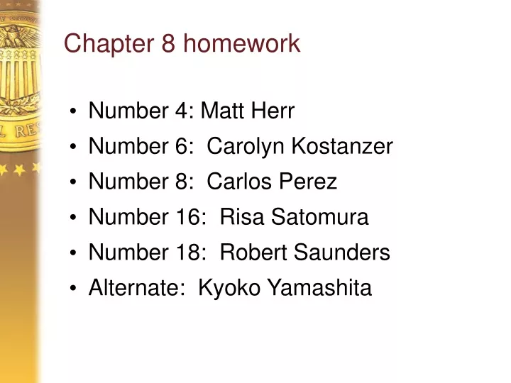 chapter 8 homework