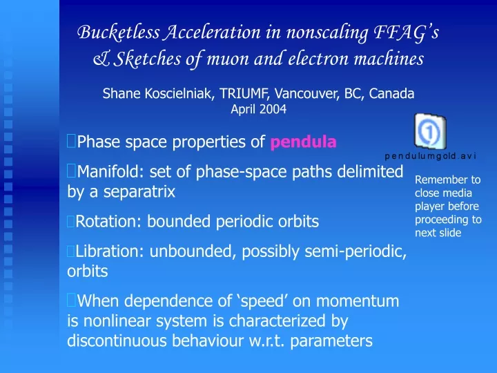 bucketless acceleration in nonscaling ffag