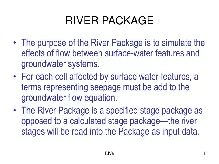 river package