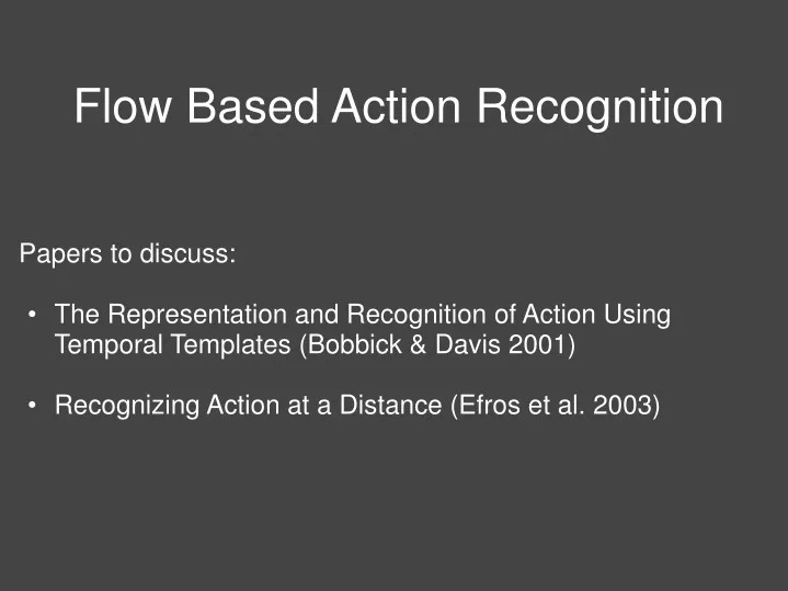 flow based action recognition