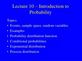 Lecture 10 – Introduction to Probability