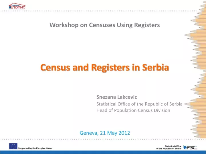 workshop on censuses using registers