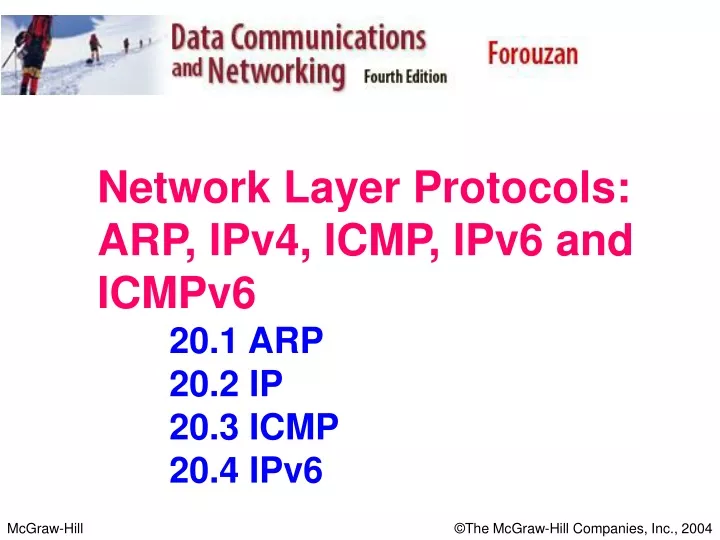 network layer protocols arp ipv4 icmp ipv6