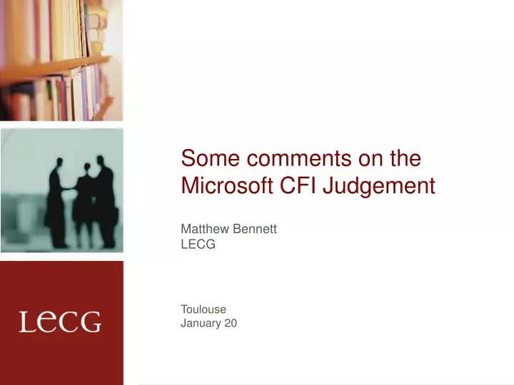 some comments on the microsoft cfi judgement