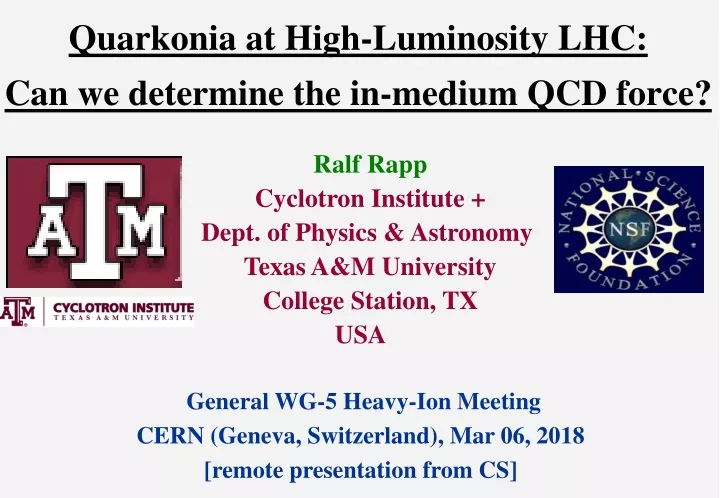 quarkonia at high luminosity lhc can we determine the in medium qcd force