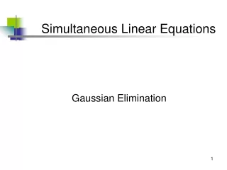 Simultaneous Linear Equations