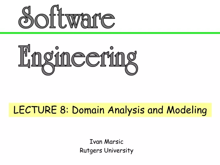 lecture 8 domain analysis and modeling