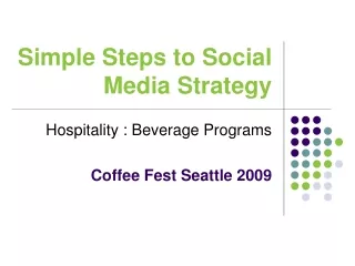 Simple Steps to Social Media Strategy
