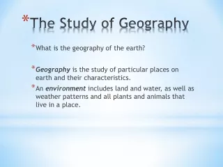 The Study of Geography