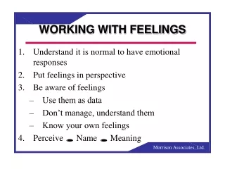 WORKING WITH FEELINGS