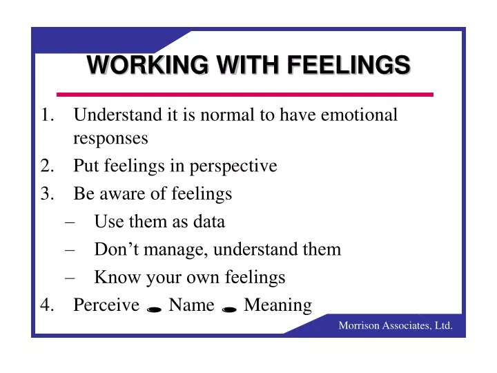 working with feelings