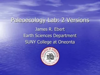Paleoecology Lab: 2 Versions