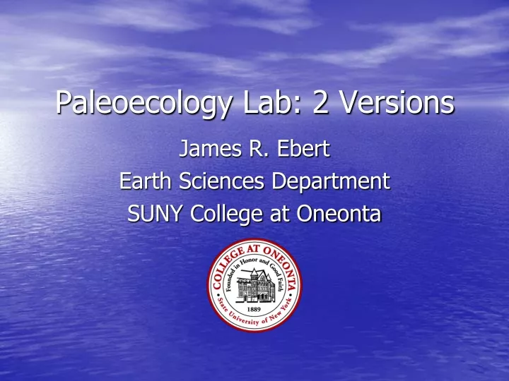 paleoecology lab 2 versions