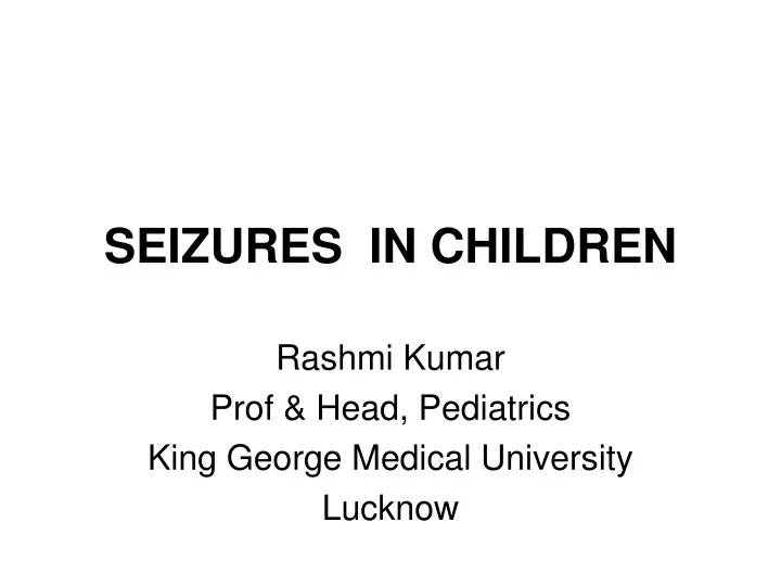 seizures in children