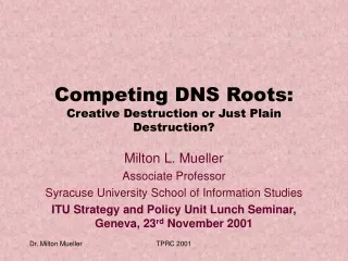 Competing DNS Roots: Creative Destruction or Just Plain Destruction?