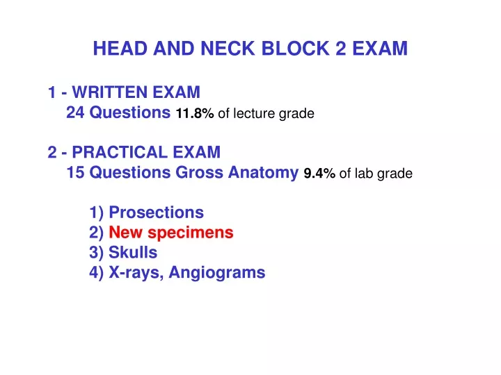 head and neck block 2 exam