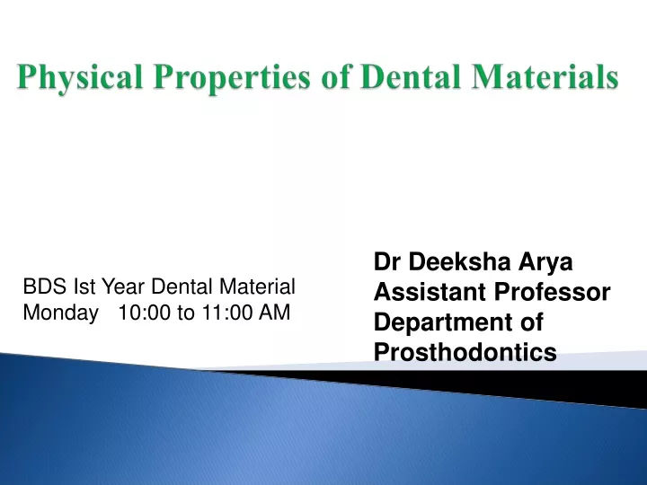 dr deeksha arya assistant professor department