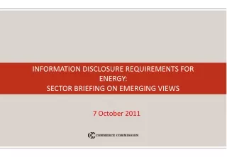 Information Disclosure Requirements for ENERGY: Sector Briefing on Emerging Views
