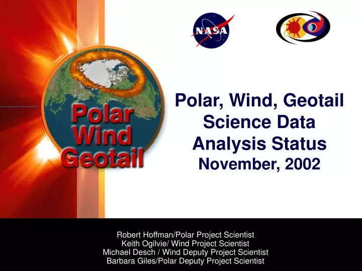 polar wind geotail science data analysis status november 2002