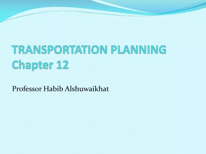 transportation planning chapter 12