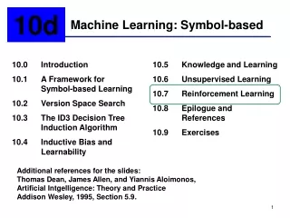 Machine Learning: Symbol-based