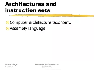 Architectures and instruction sets