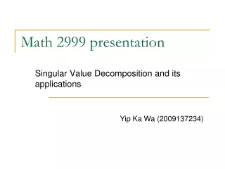 Math 2999 presentation