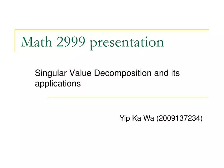math 2999 presentation